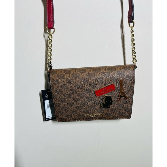 Karl Lagerfeld Paris Connie Crossbody Bag Brown